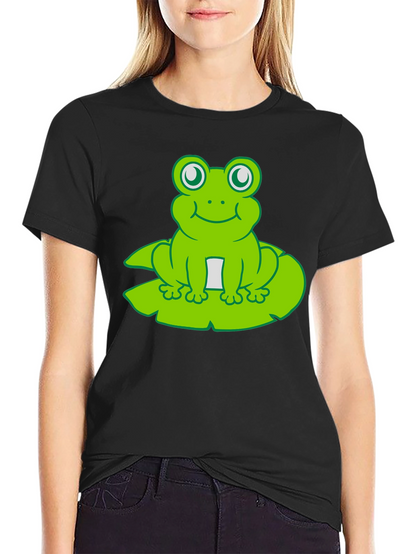 Frog On Lily Pad T-Shirt - Cute Cartoon Tee