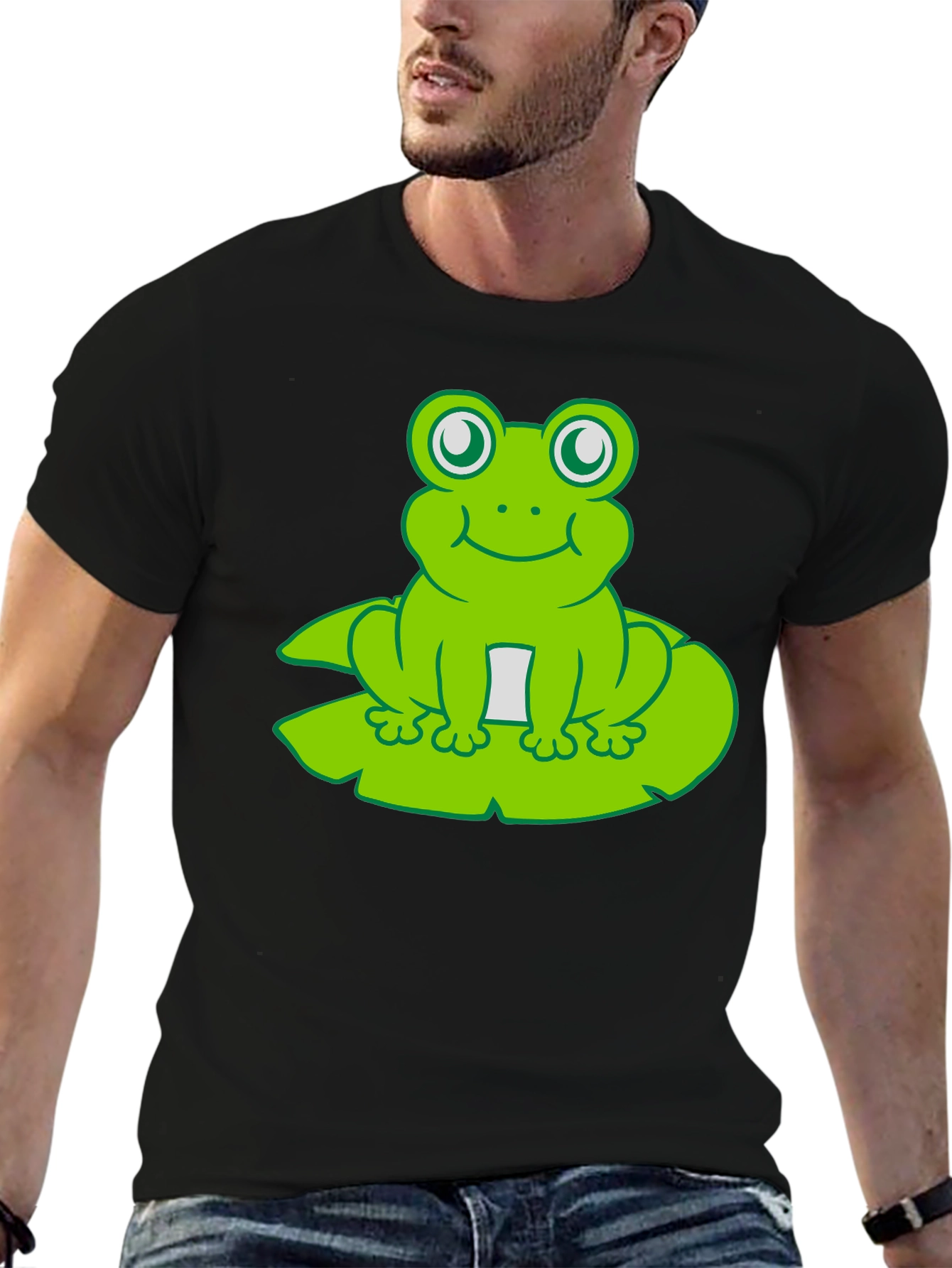 Frog On Lily Pad T-Shirt - Cute Cartoon Tee