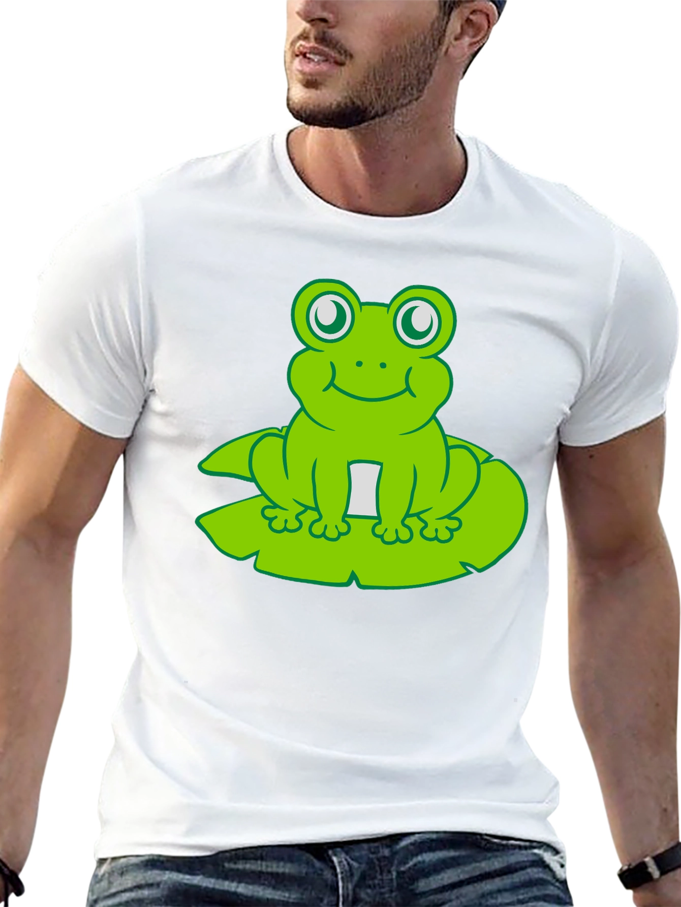 Frog On Lily Pad T-Shirt - Cute Cartoon Tee