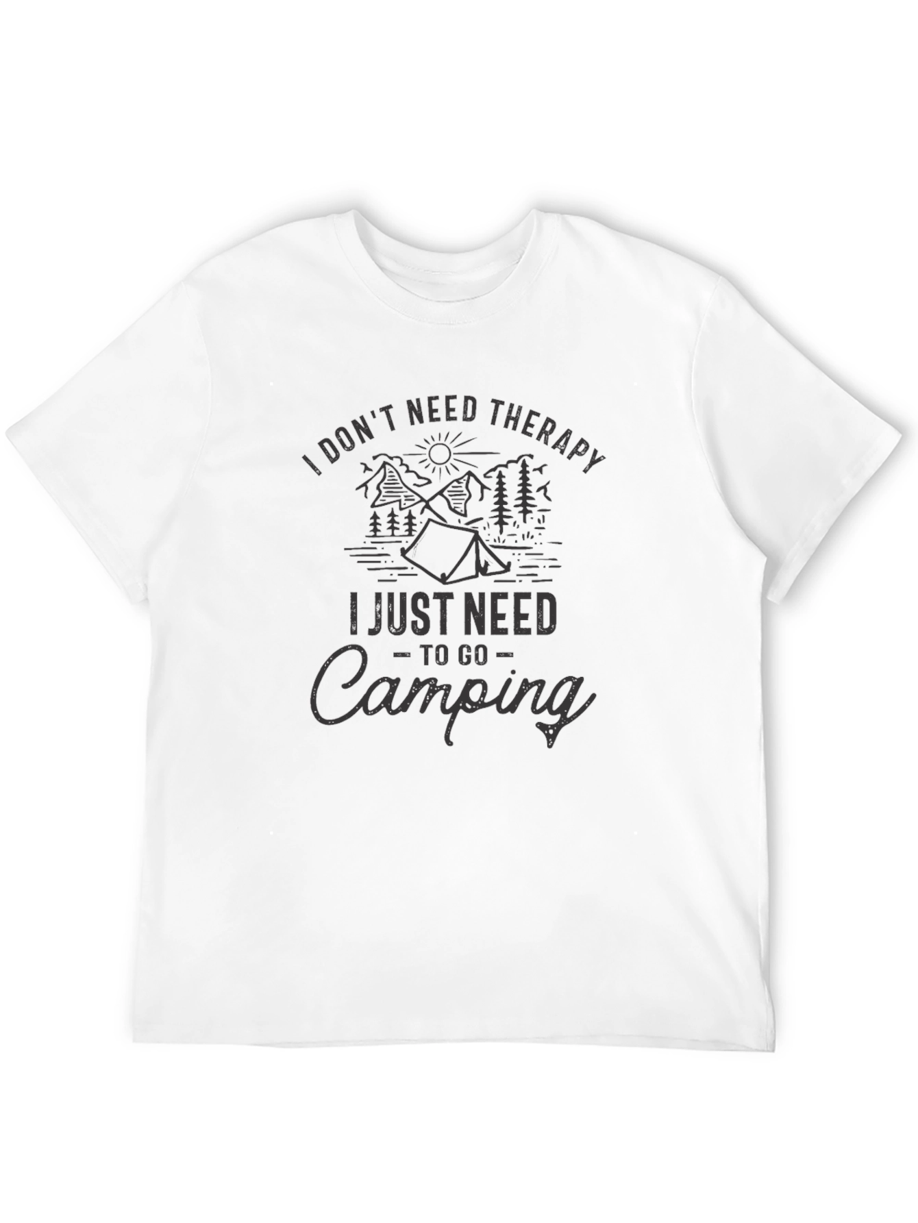 Camping Therapy Black Graphic T-Shirt