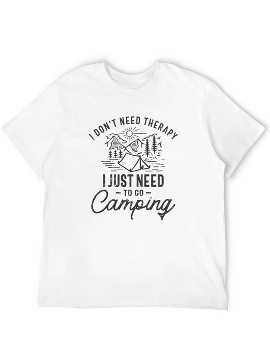 Camping Therapy Black Graphic T-Shirt