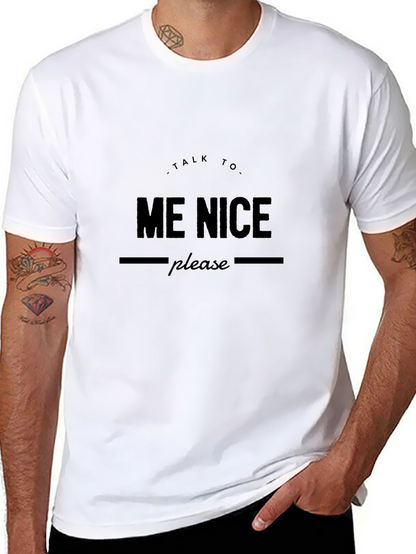Talk To Me Nice Black Tee