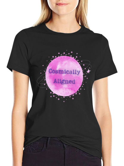 Cosmically Aligned Graphic Tee - Black