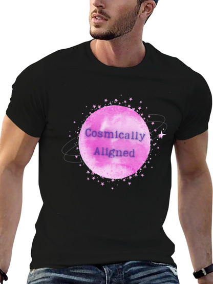 Cosmically Aligned Graphic Tee - Black
