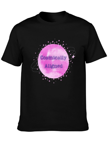 Cosmically Aligned Graphic Tee - Black