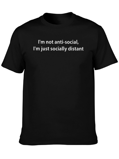 Socially Distant Graphic Tee -  Comfortable Black T-Shirt