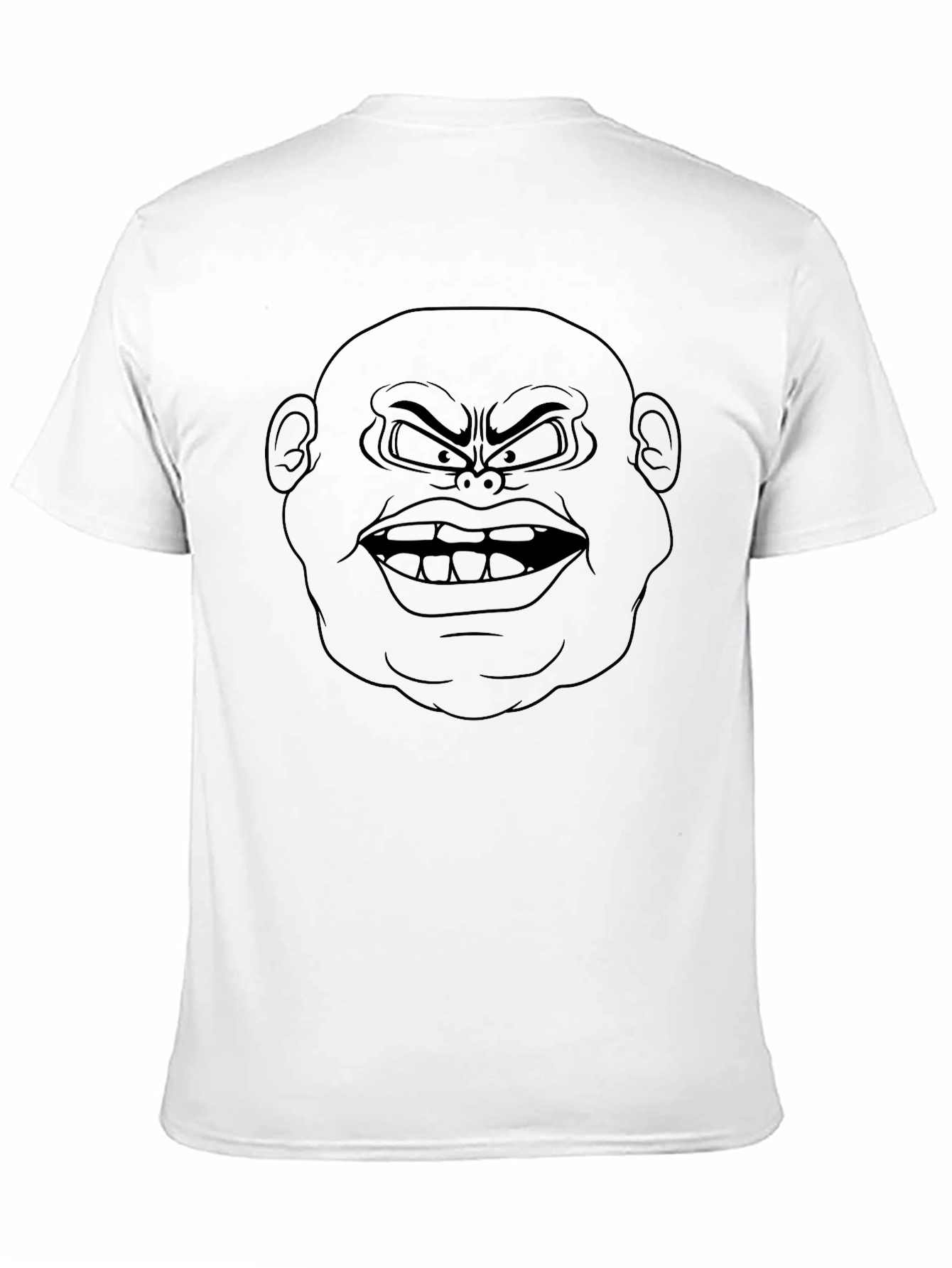 Angry Face Graphic Print Black T-Shirt