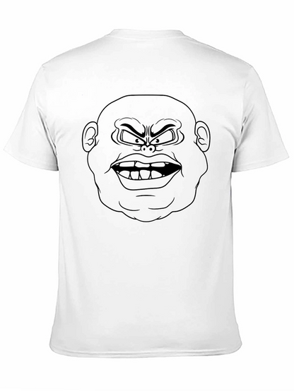 Angry Face Graphic Print Black T-Shirt