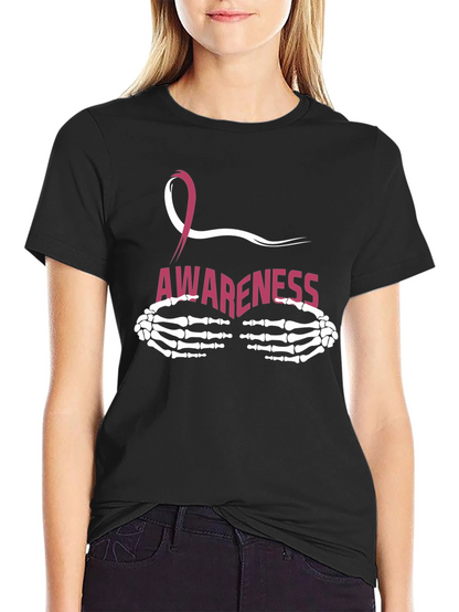 Breast Cancer Awareness Skeleton Hands T-Shirt
