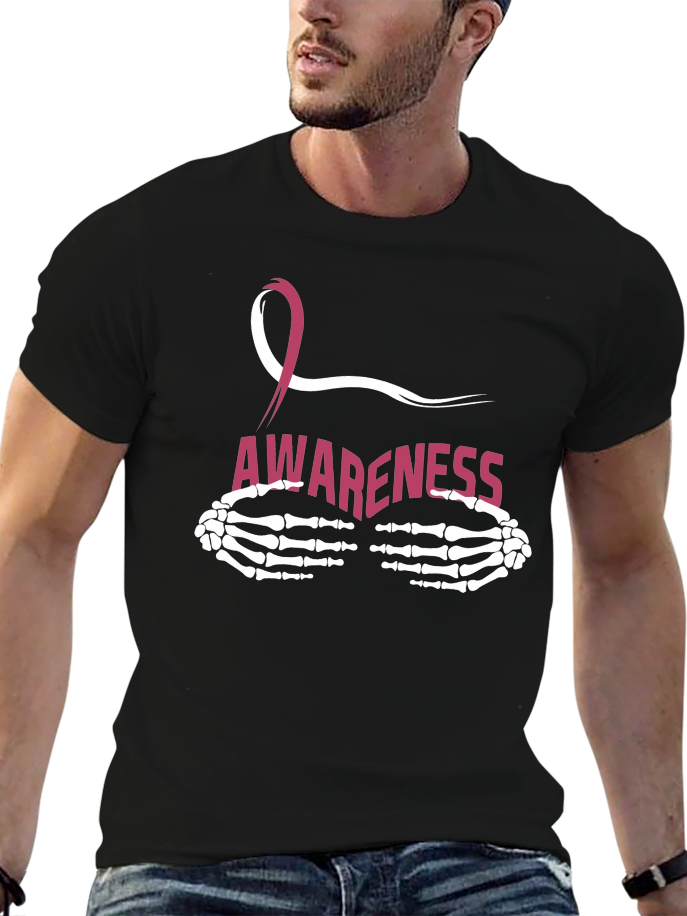 Breast Cancer Awareness Skeleton Hands T-Shirt