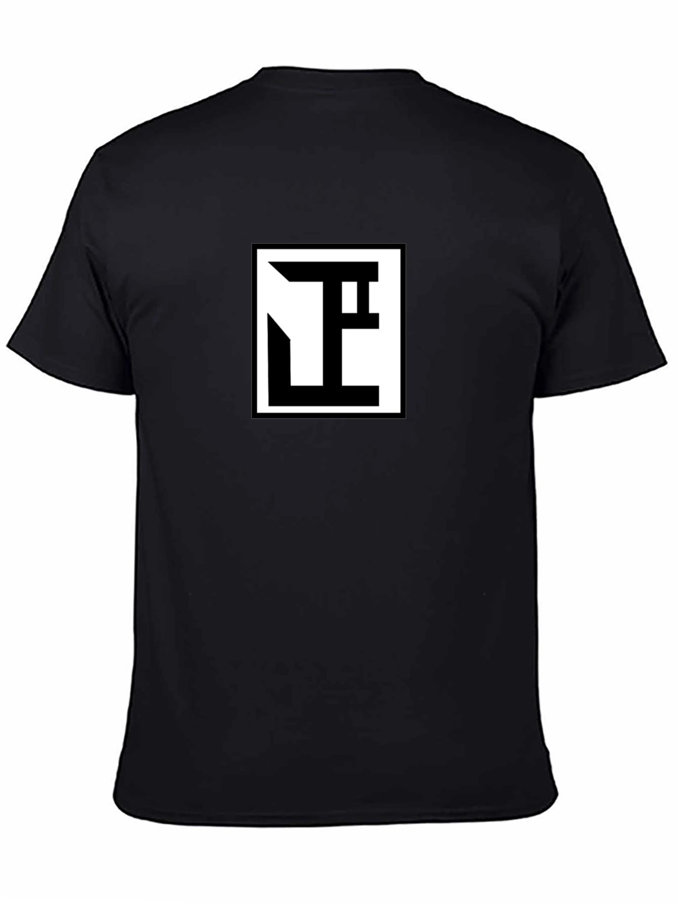 Modern Geometric Logo Black T-Shirt - Premium Comfort