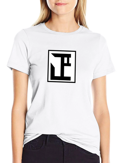 Modern Geometric Logo Black T-Shirt - Premium Comfort