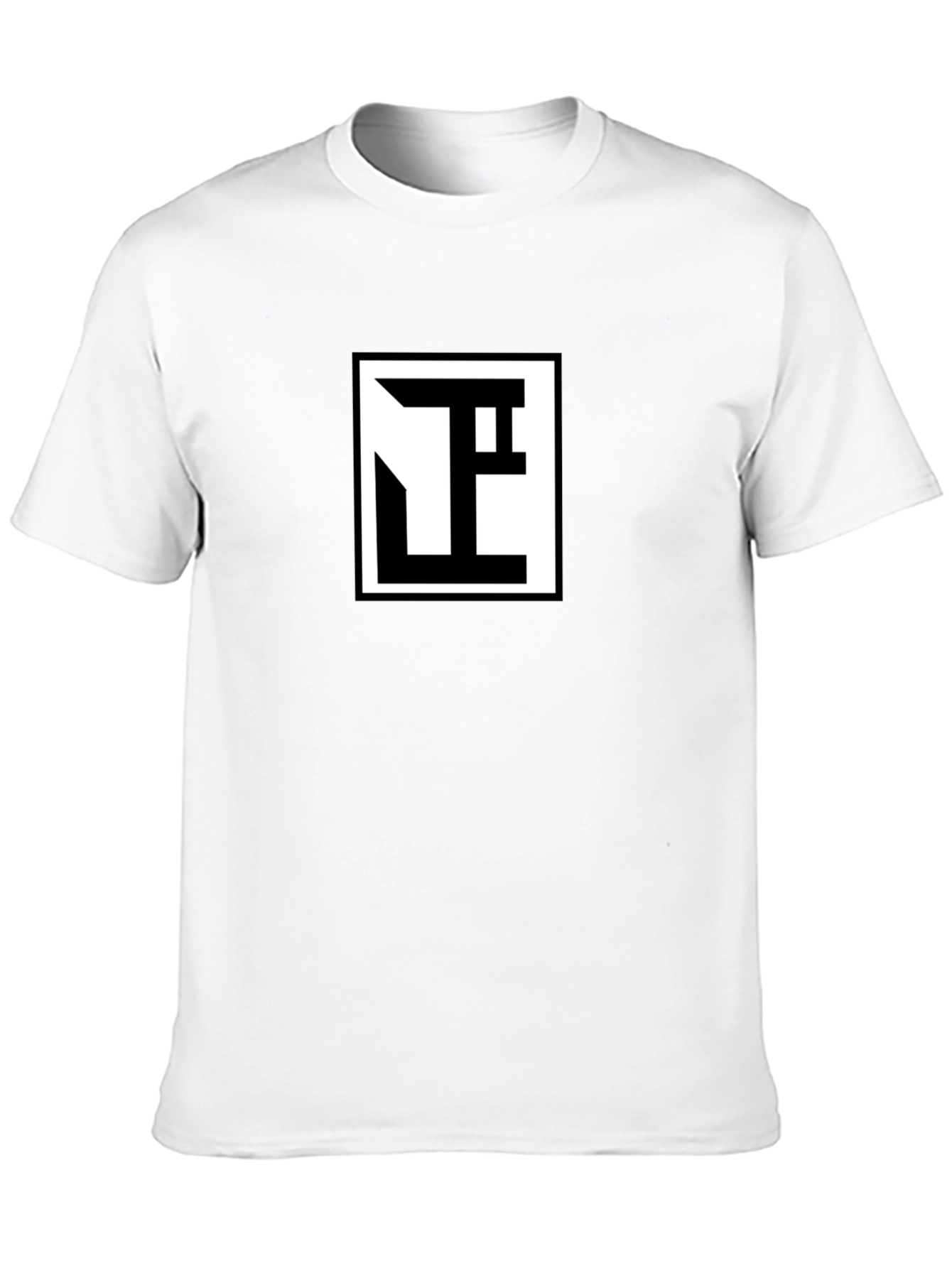 Modern Geometric Logo Black T-Shirt - Premium Comfort