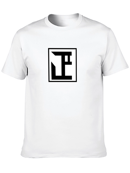 Modern Geometric Logo Black T-Shirt - Premium Comfort