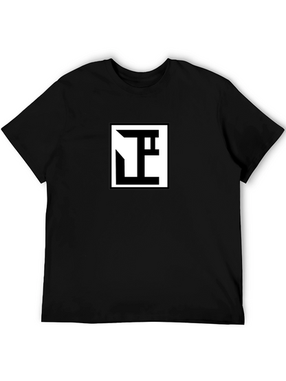 Modern Geometric Logo Black T-Shirt - Premium Comfort