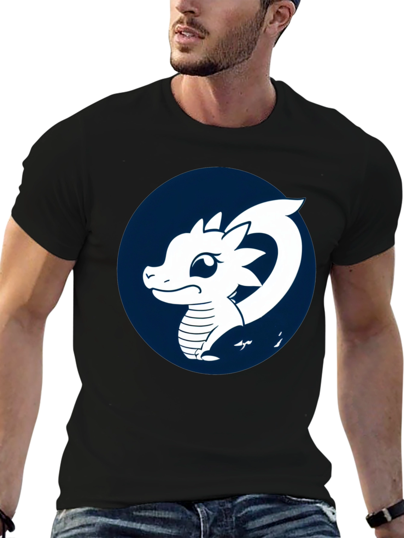 Dragon Graphic T-Shirt - Black Cotton Tee