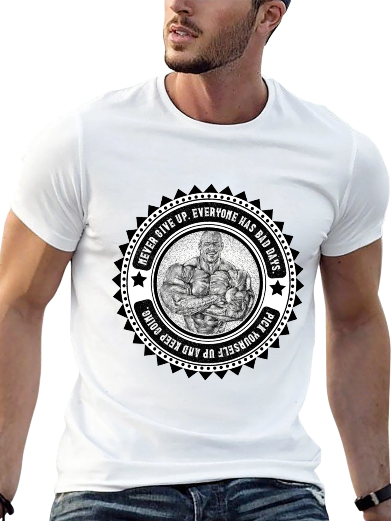 Motivational Bodybuilder Graphic T-Shirt