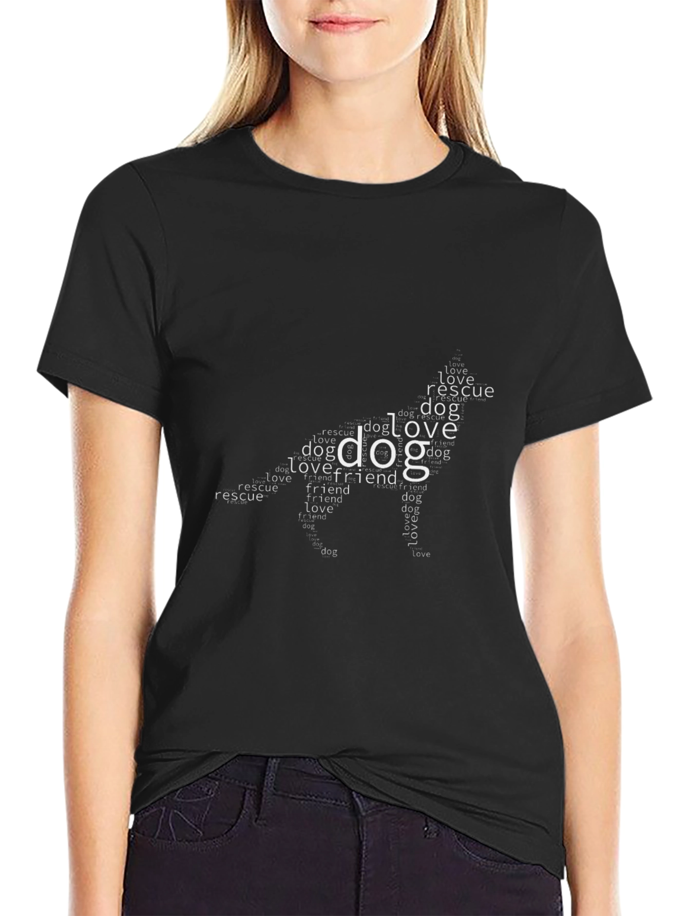 Dog Lover T-Shirt - Word Art Design
