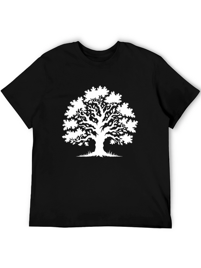 Nature Tree Graphic Tee - Black Casual T-Shirt