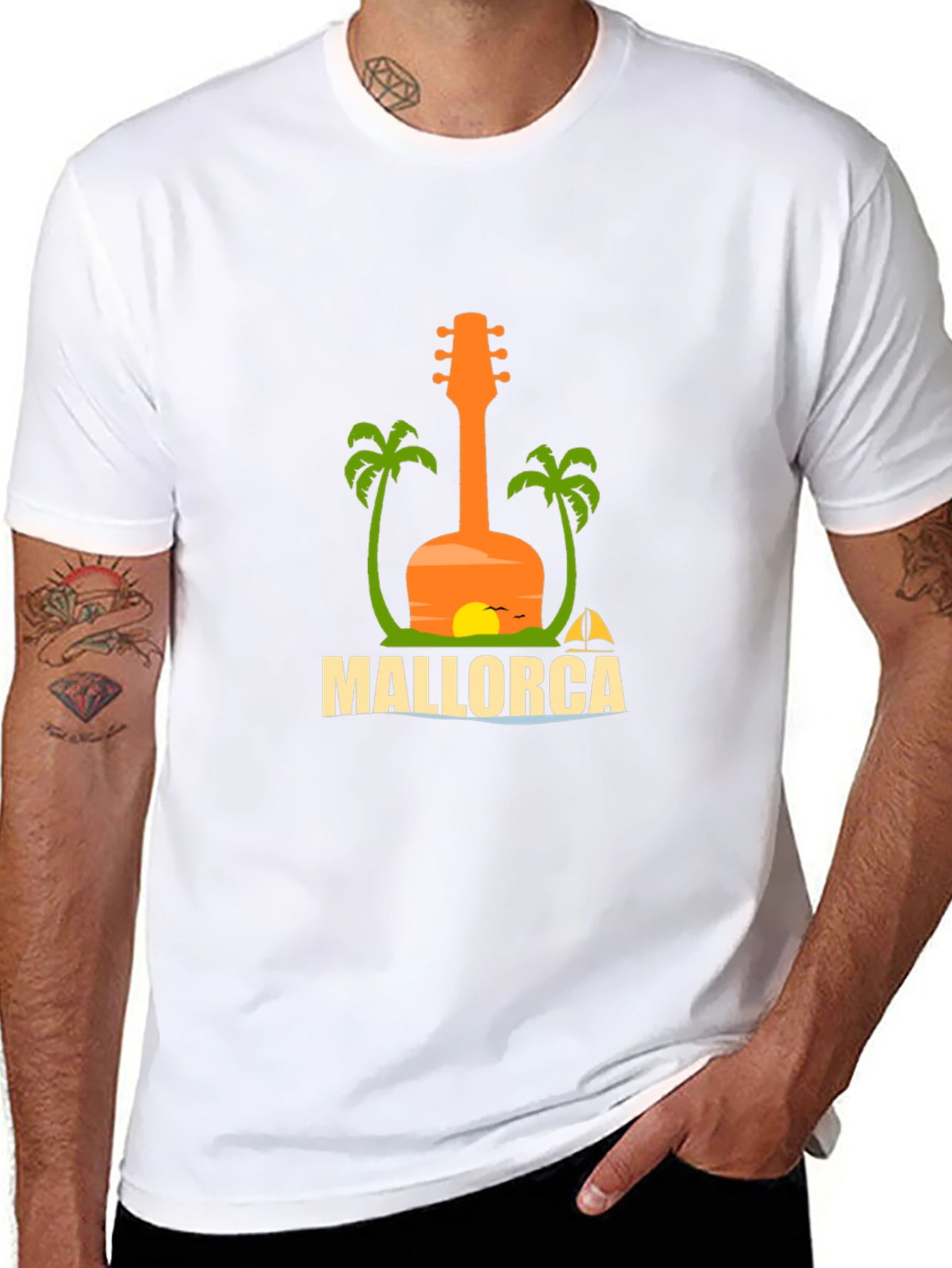 Mallorca Guitar Graphic T-Shirt