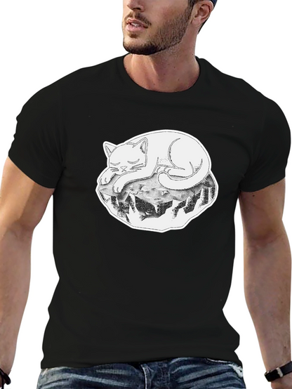 Cool Cat on a Rock Graphic Tee
