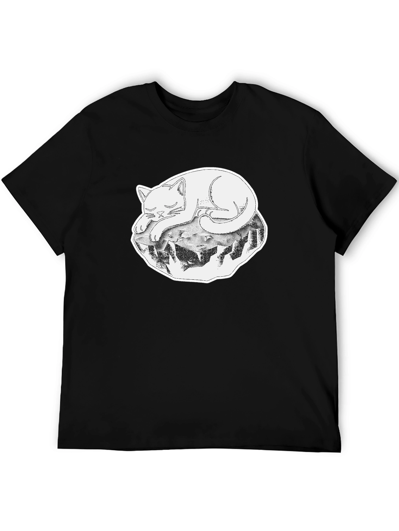 Cool Cat on a Rock Graphic Tee