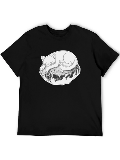 Cool Cat on a Rock Graphic Tee
