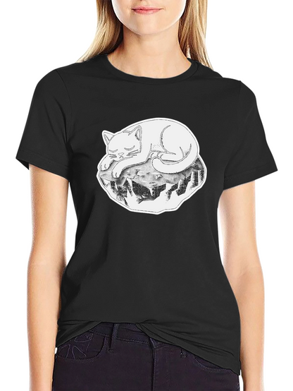 Cool Cat on a Rock Graphic Tee