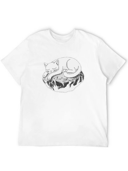 Cool Cat on a Rock Graphic Tee