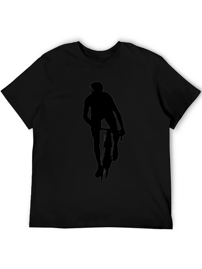 Black Cycling Silhouette Graphic Tee