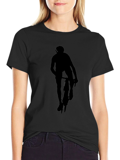 Black Cycling Silhouette Graphic Tee