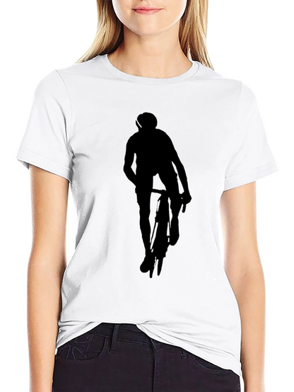 Black Cycling Silhouette Graphic Tee