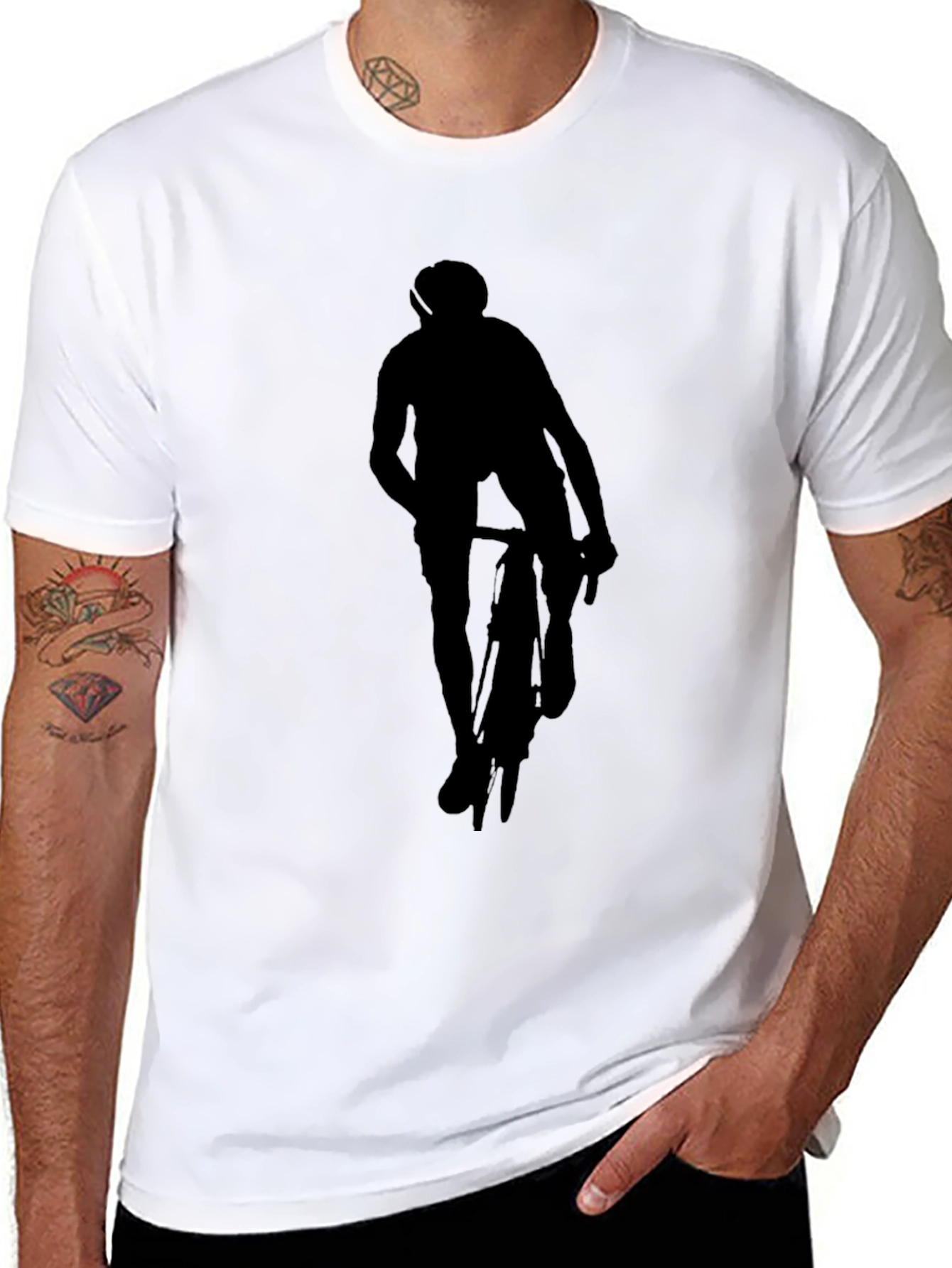 Black Cycling Silhouette Graphic Tee