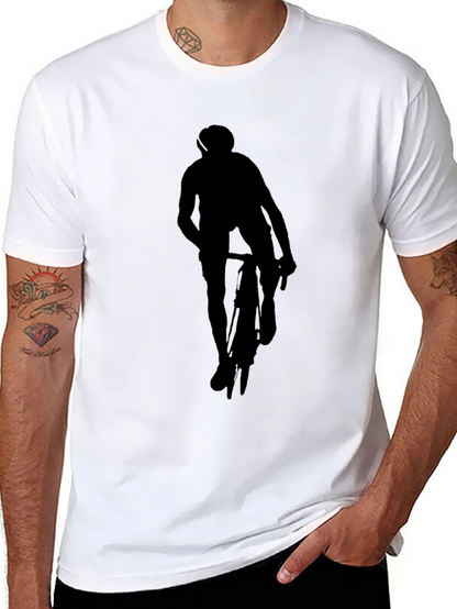 Black Cycling Silhouette Graphic Tee