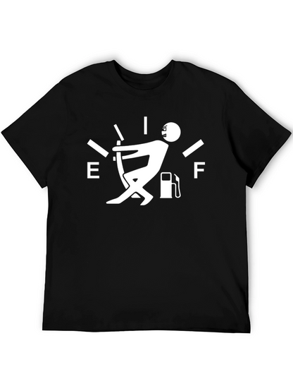 Humorous Fuel Gauge Mens Black T-Shirt