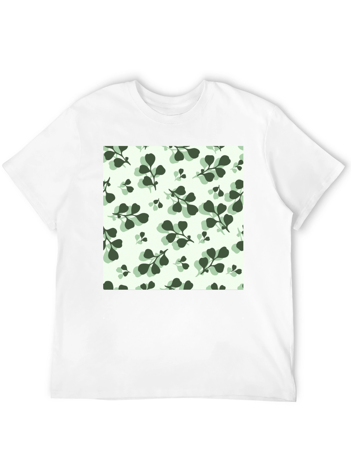 Leaf Pattern Black T-Shirt