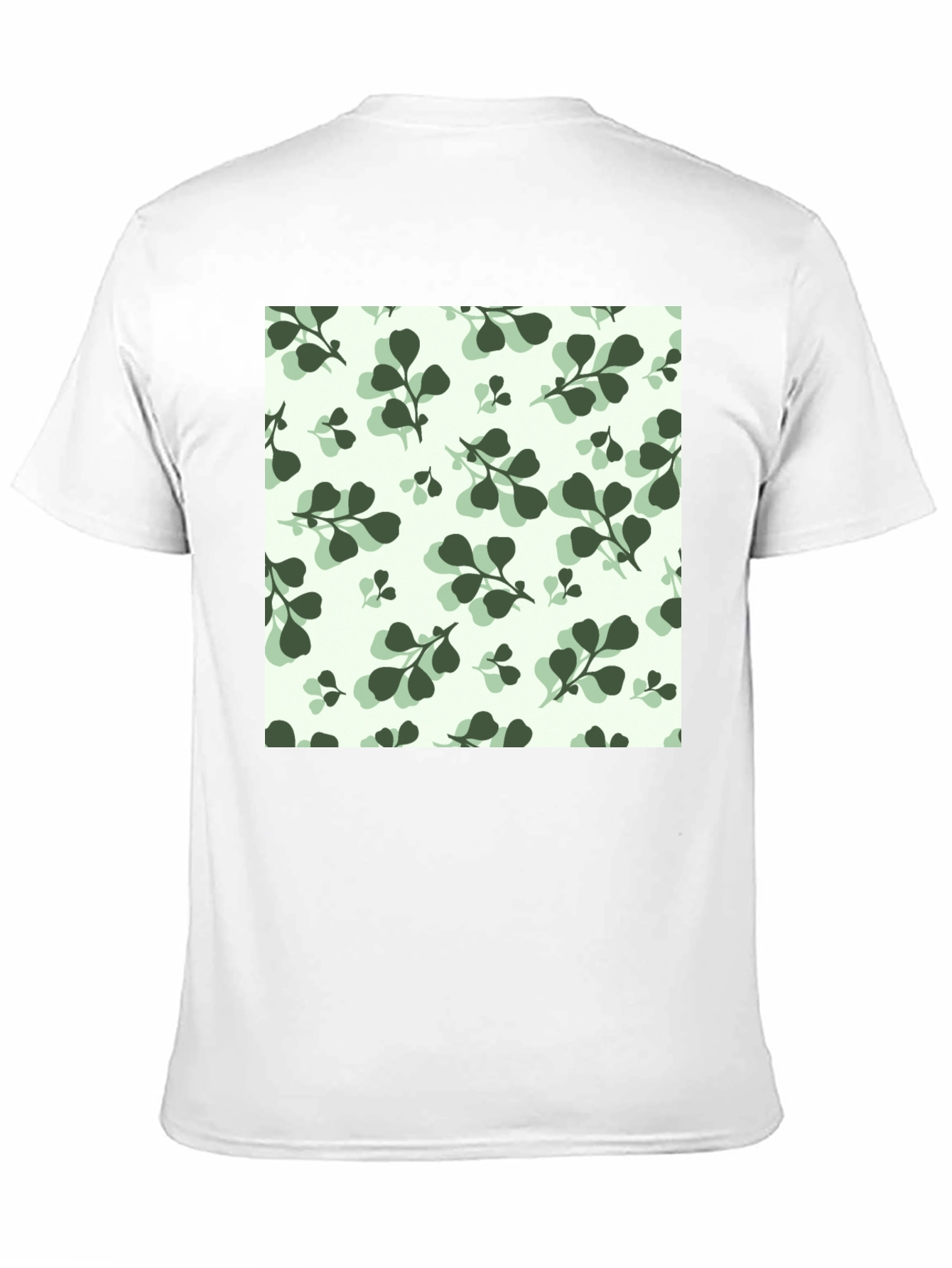 Leaf Pattern Black T-Shirt