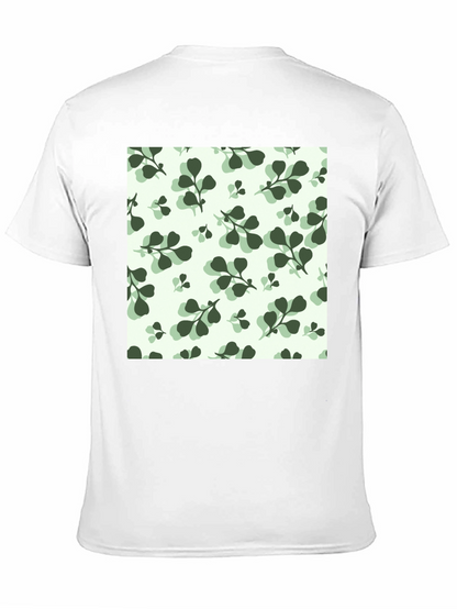 Leaf Pattern Black T-Shirt