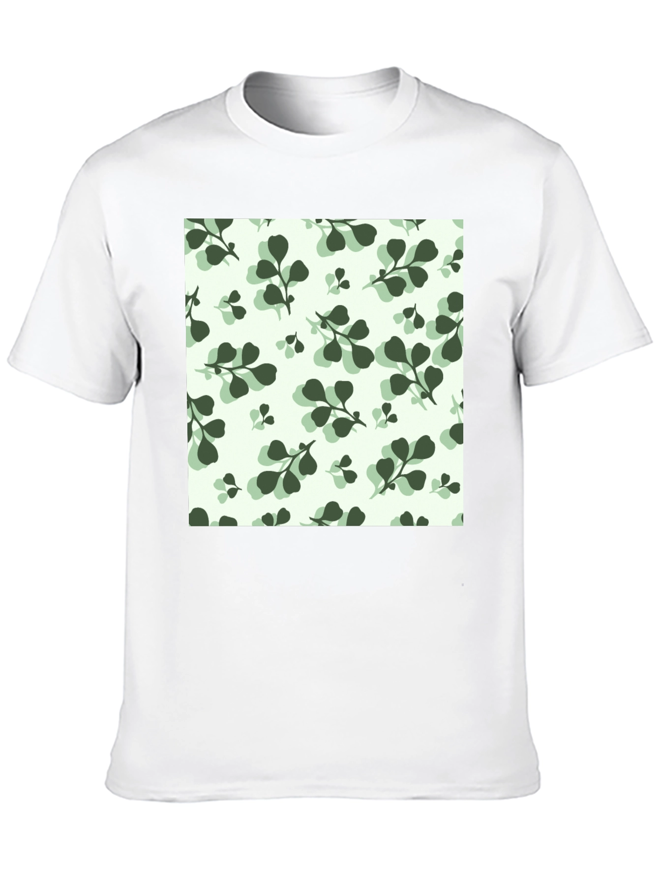 Leaf Pattern Black T-Shirt