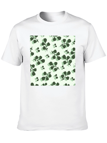 Leaf Pattern Black T-Shirt