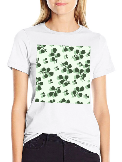 Leaf Pattern Black T-Shirt