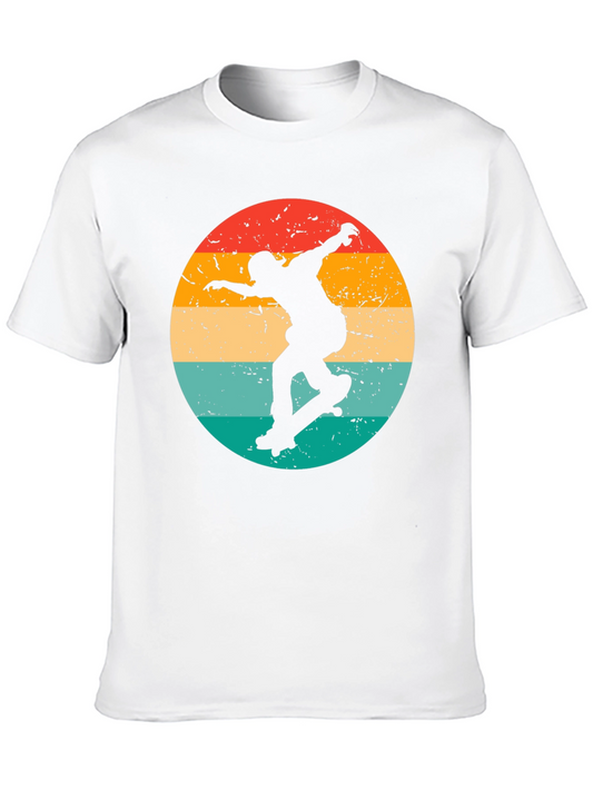 Retro Skateboarder Graphic Tee - Cool Black T-Shirt