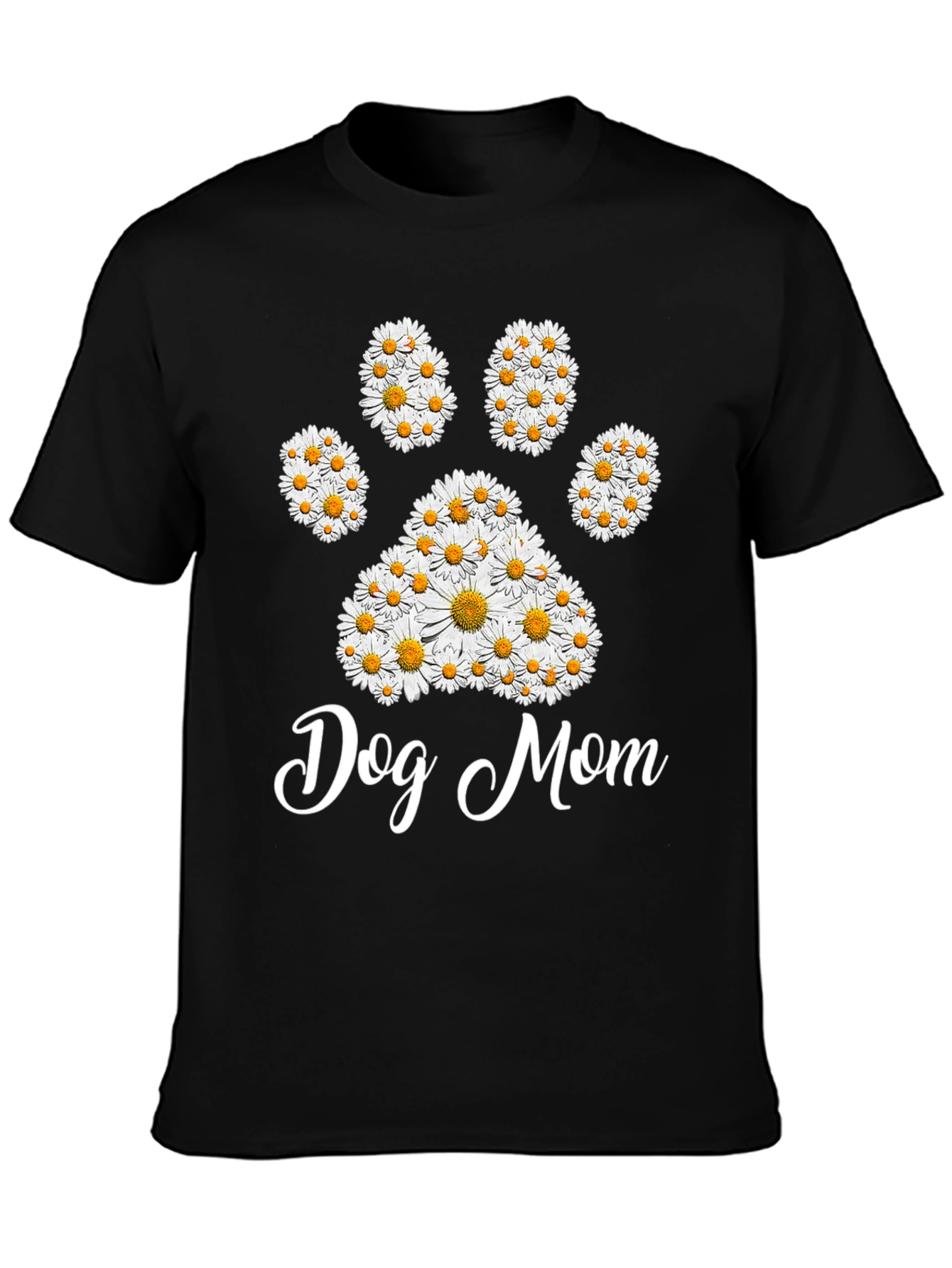 Dog Mom Daisy Paw Print T-Shirt