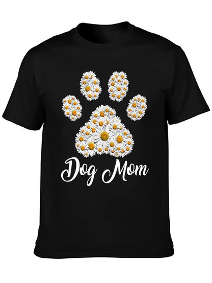 Dog Mom Daisy Paw Print T-Shirt