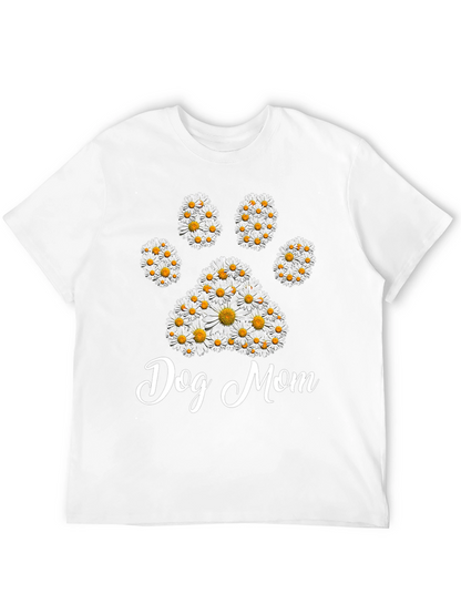 Dog Mom Daisy Paw Print T-Shirt