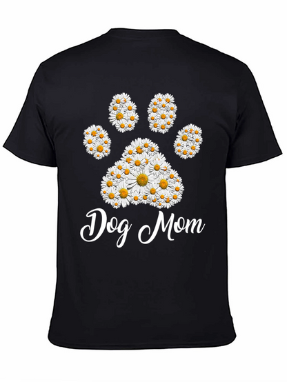 Dog Mom Daisy Paw Print T-Shirt
