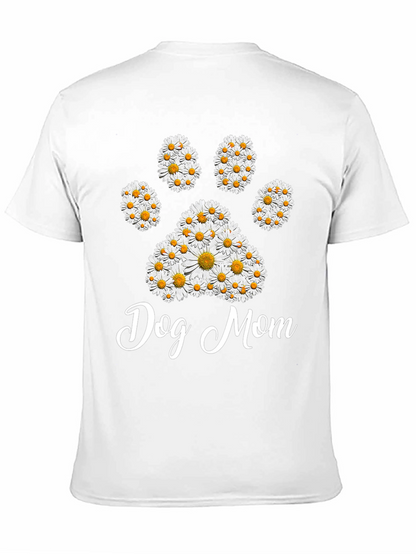 Dog Mom Daisy Paw Print T-Shirt
