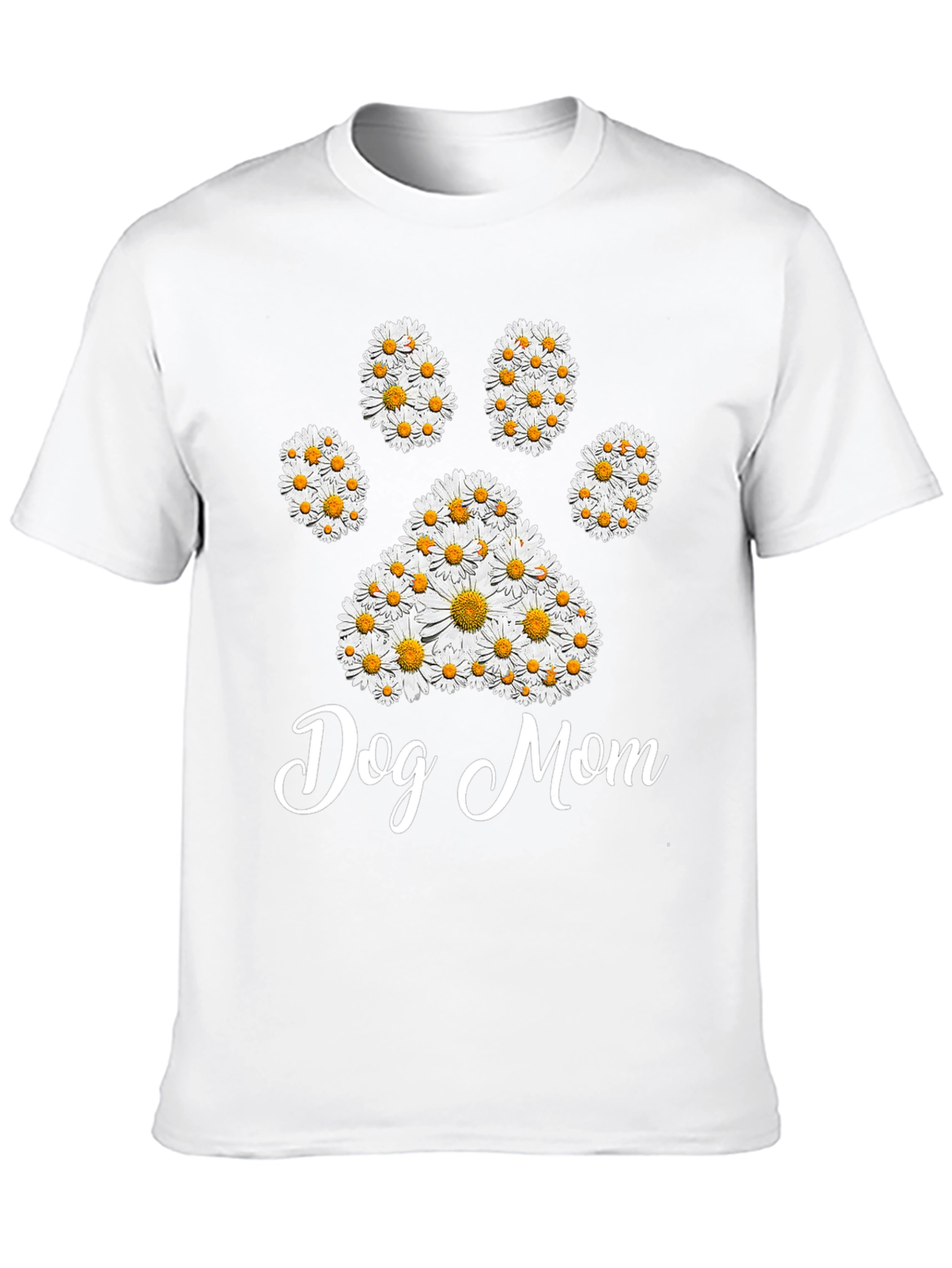 Dog Mom Daisy Paw Print T-Shirt