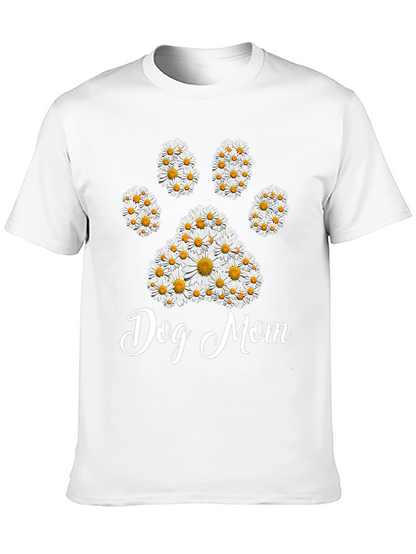 Dog Mom Daisy Paw Print T-Shirt