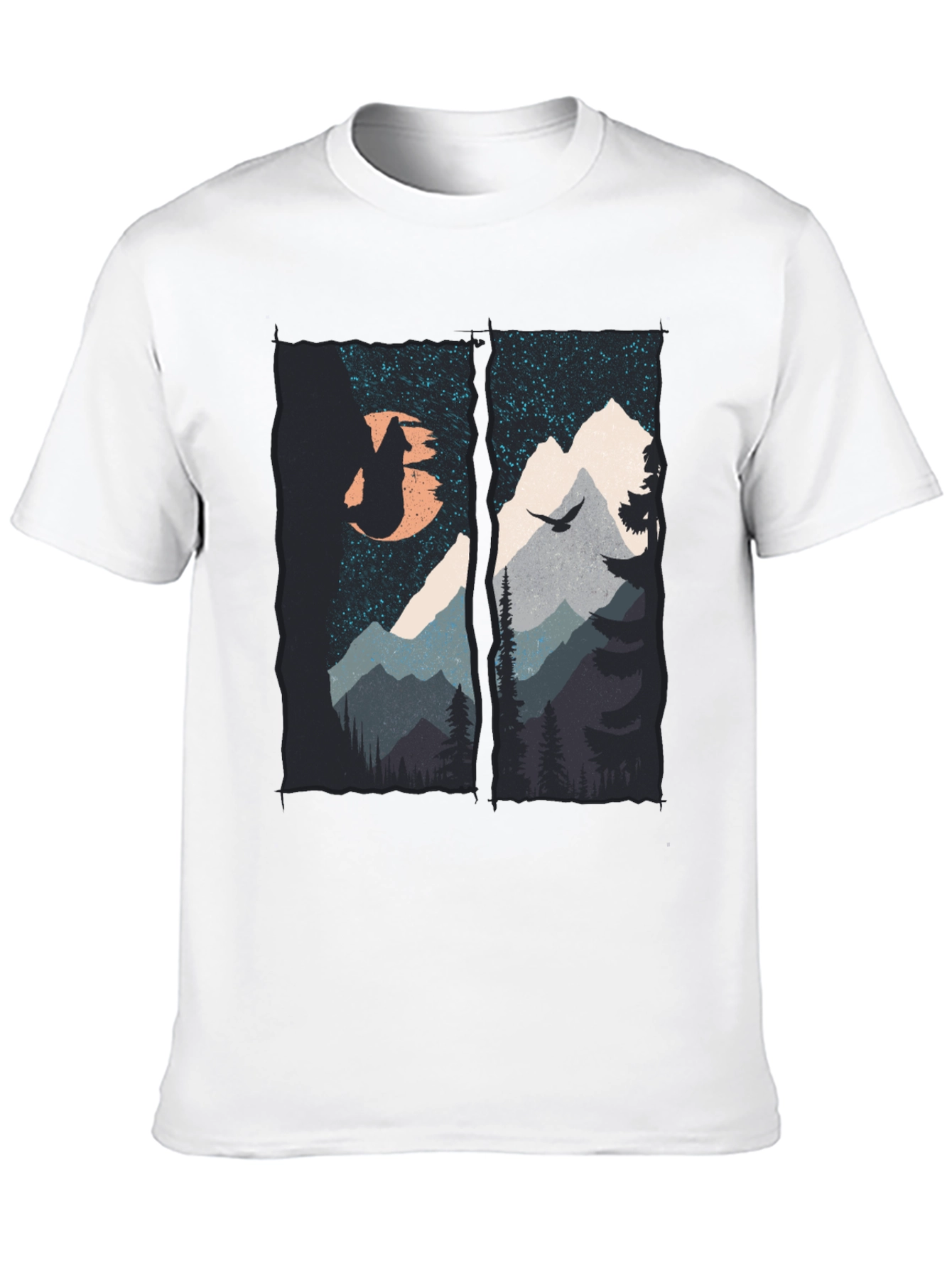 Mountain Wolf Graphic T-Shirt - Black